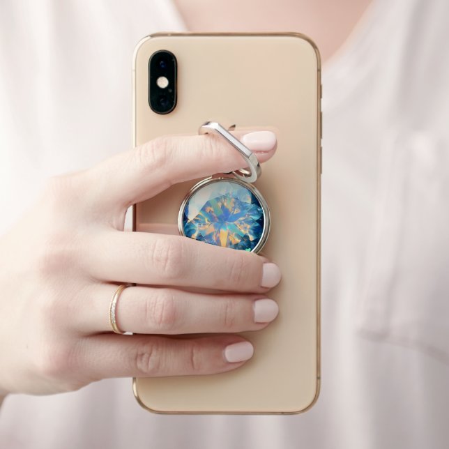 Crystal Opal Pattern Phone Ring Stand (In Situ)