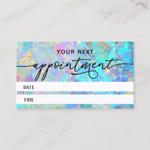 crystal opal texture appointment card