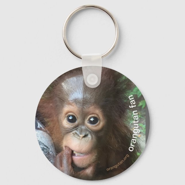 Crystal Orangutan Orphan Save Keychain (Front)