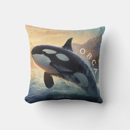 Crystal Orca Throw Pillow