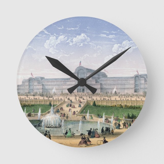 Crystal Palace, Sydenham, c.1862 (color litho) Round Clock (Front)