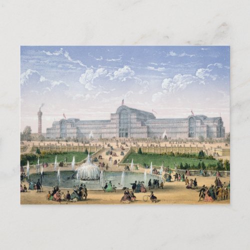 Crystal Palace Sydenham c1862 colour litho Postcard