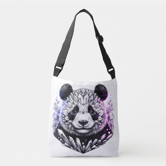 Crystal Panda Fantasy Animal Art Crossbody Bag (Front)