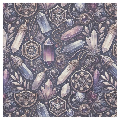 Crystal Pattern-Detailed Gemstone and Jewelry Fabric