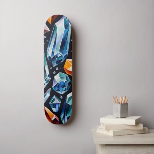 Crystal Pattern Skateboard Aesthetic Witchy Cool