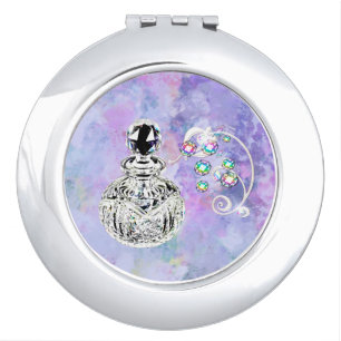 Crystal Perfume Purple Fantasy Watercolor Mirror For Makeup