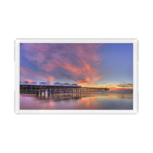 Crystal Pier Sunset Acrylic Tray