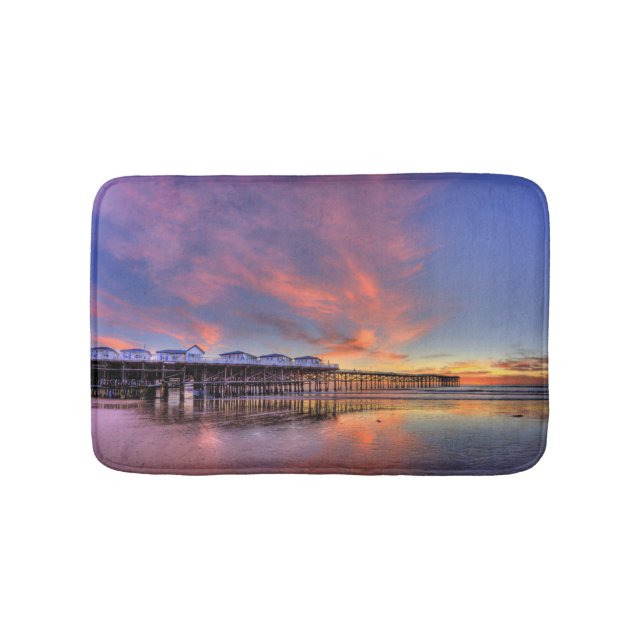 Crystal Pier Sunset Bathroom Mat (Front)