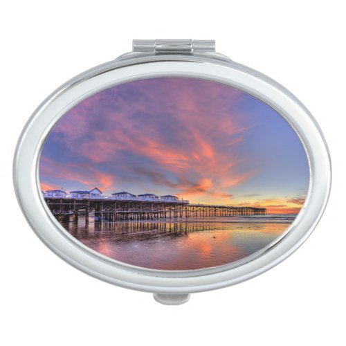 Crystal Pier Sunset Makeup Mirror