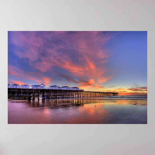 Crystal Pier Sunset Poster