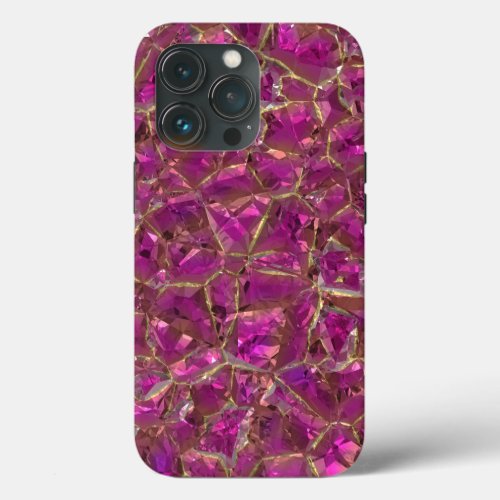 Crystal Pink and Gold iPhone 13 Pro Case