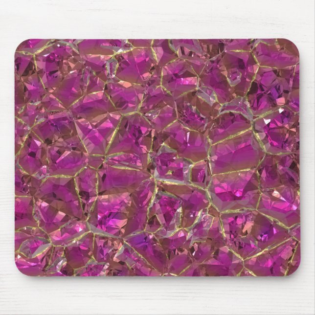 Crystal Pink and Gold Mouse Pad (Front)