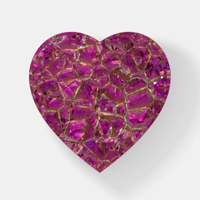 Crystal Pink and Gold Paperweight (Front)