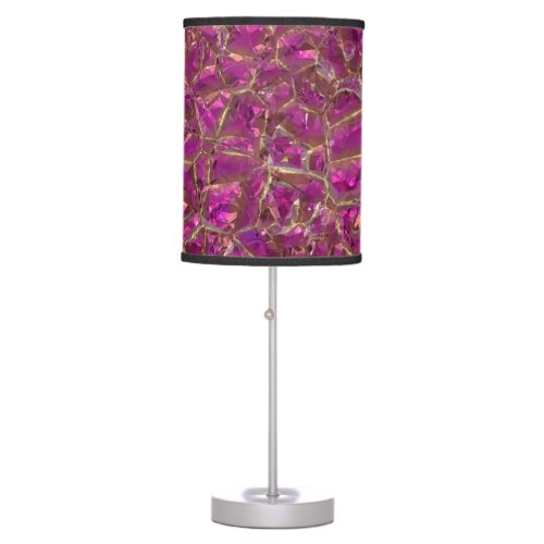 Crystal Pink and Gold Table Lamp