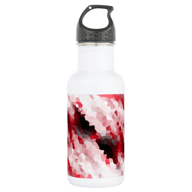 Crystal Pink Polygon Structure Stainless Steel Water Bottle (Front)