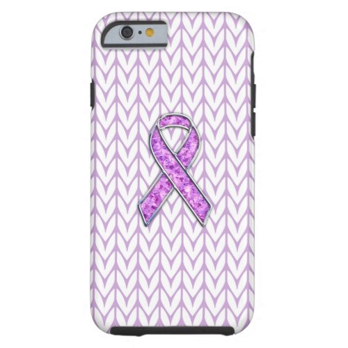 Crystal Pink Ribbon Awareness Knitting Tough iPhone 6 Case