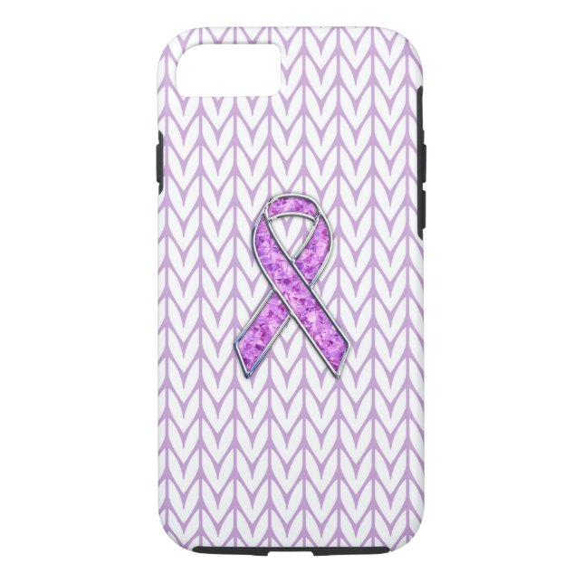 Crystal Pink Ribbon Awareness Knitting Case-Mate iPhone Case (Back)