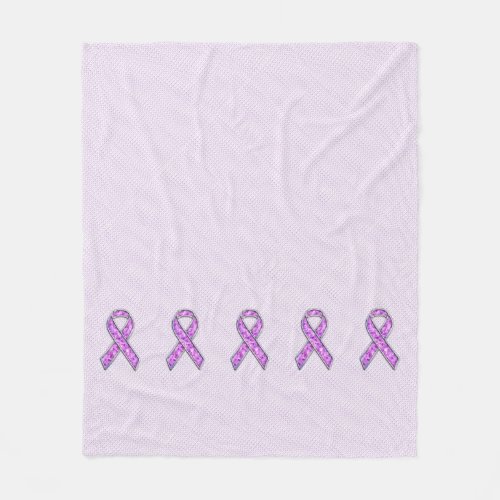 Crystal Pink Ribbon Awareness Knitting Fleece Blanket