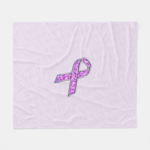 Crystal Pink Ribbon Awareness Knitting Fleece Blanket