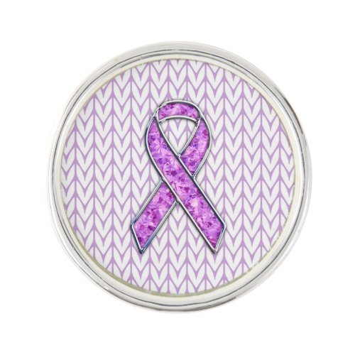 Crystal Pink Ribbon Awareness Knitting Pin