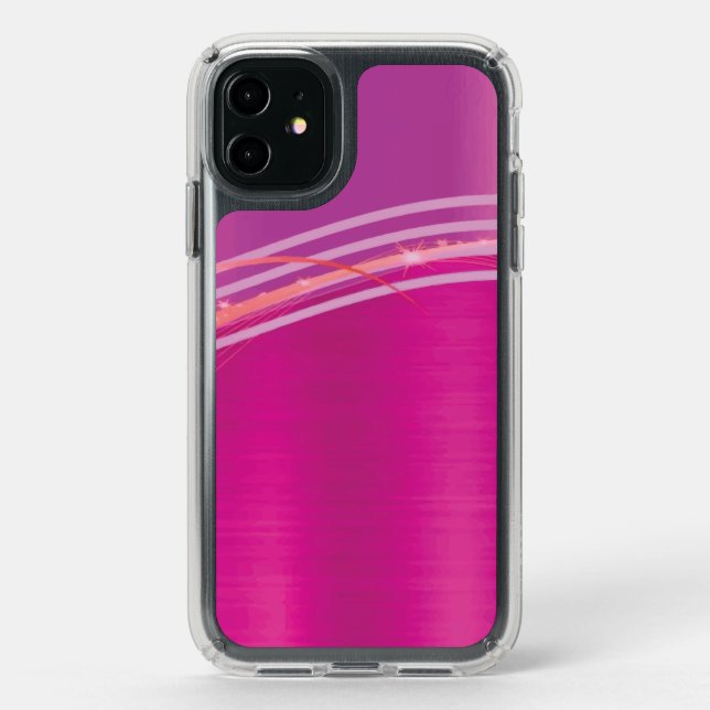 Crystal Pink Speck iPhone 11 Case (Front (Black Phone))