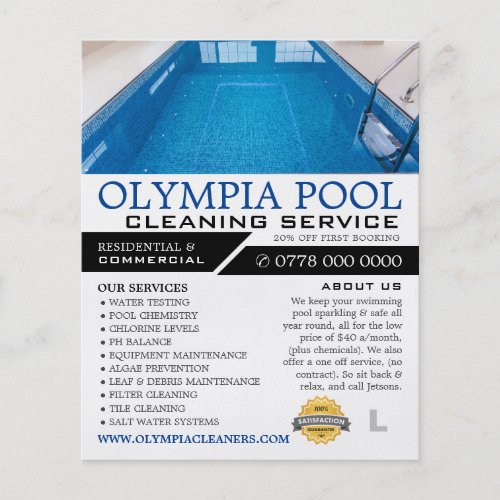 Crystal Pool Swimming Pool Cleaning Advertising Flyer