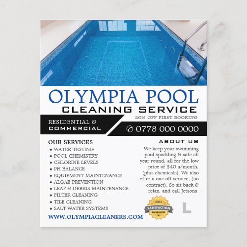 Crystal Pool Swimming Pool Cleaning Advertising Flyer