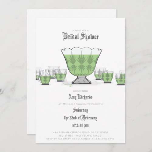 Crystal Punch Bowl Bridal Shower Invitation