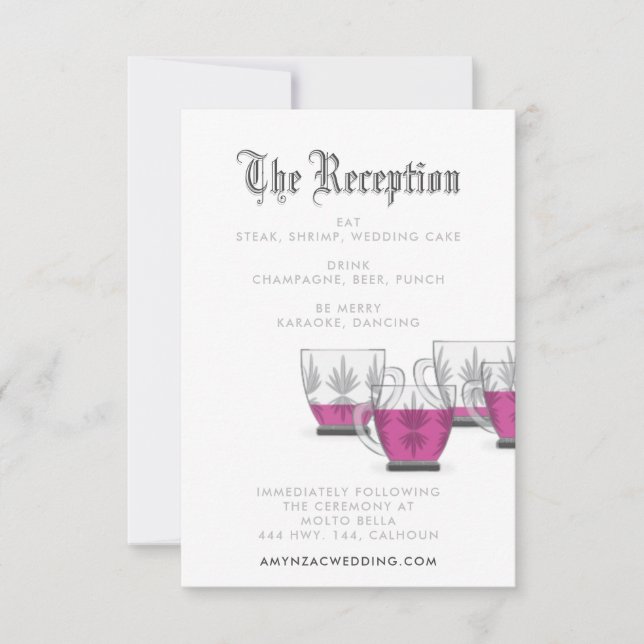 Crystal Punch Bowl Reception Enclosure Card (Front)