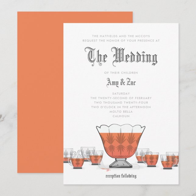 Crystal Punch Bowl Wedding Invitation (Front/Back)