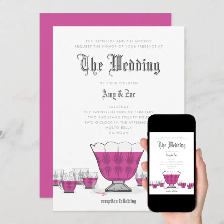 Crystal Punch Bowl Wedding Invitation Zazzle