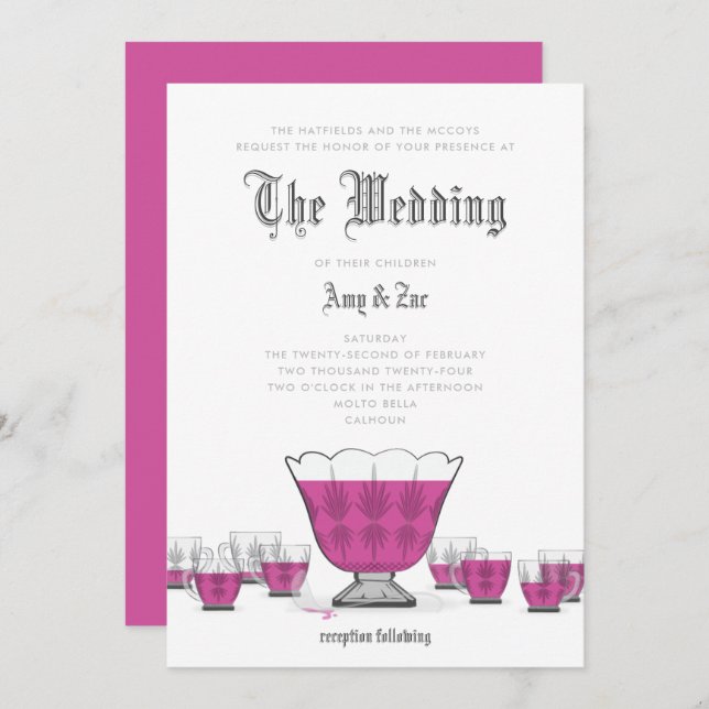 Crystal Punch Bowl Wedding Invitation (Front/Back)