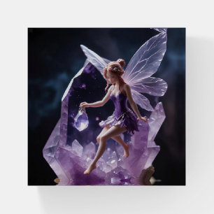 Crystal Purple Fantasy Fairy Paperweight