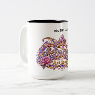 Crystal Queen Pink Floral Elegance Two-Tone Coffee Mug