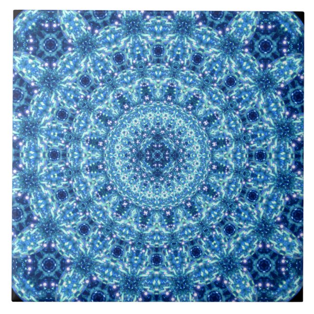 Crystal Radiance Mandala Ceramic Tile (Front)