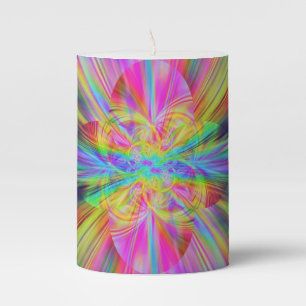 Crystal Rainbow Beams Pillar Candle