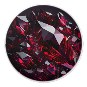 Crystal red ruby jewel Ceramic Knob