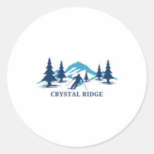 Crystal Ridge Wisconsin Ski Resort Skiing Skier Classic Round Sticker