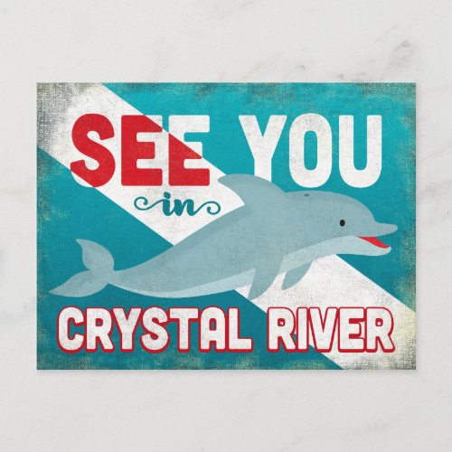 Crystal River Dolphin _ Retro Vintage Travel Postcard