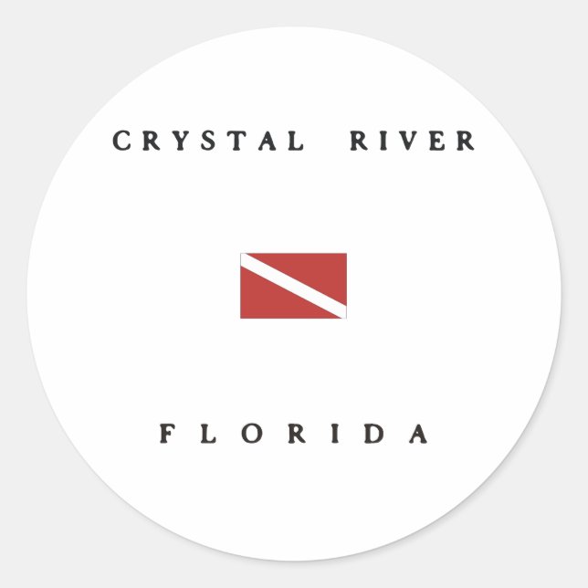 Crystal River Florida Scuba Dive Flag Classic Round Sticker (Front)