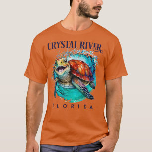 Crystal River Florida Watercolor Happy Sea Turtle T-Shirt