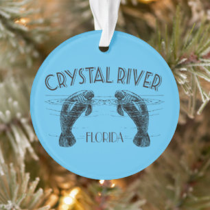 Crystal River Florida with Manatees Ornament
