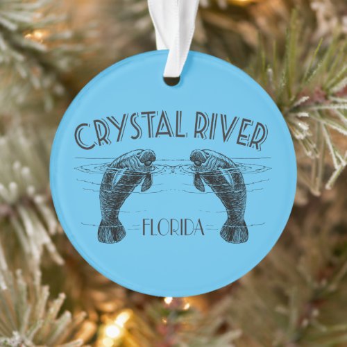 Crystal River Florida with Manatees Ornament