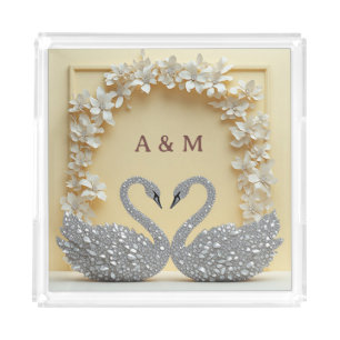 Crystal Romance Celebration Style Acrylic Tray