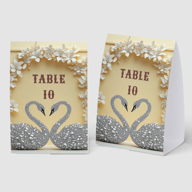 Crystal Romance Celebration Style Paper Table Tent (Front/Back)