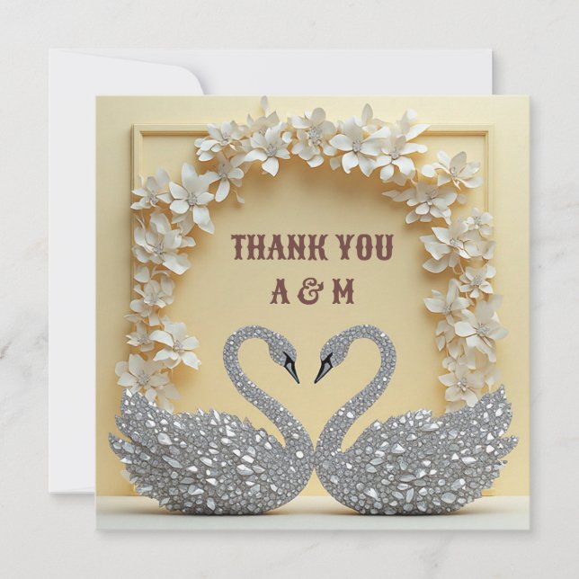 Crystal Romance Celebration Style Thank You Card (Front)