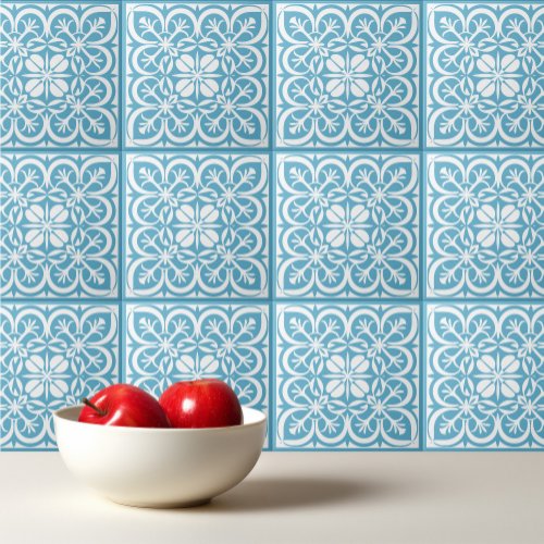 Crystal Sea blue pattern Portuguese Mediterranean  Ceramic Tile