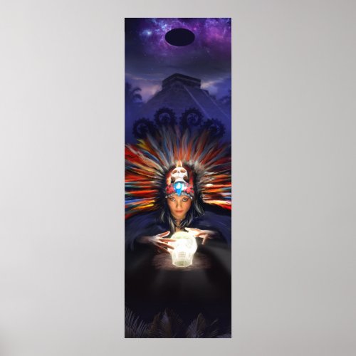 Crystal Skull Awakening Mayan Temple Mystic UFO Poster