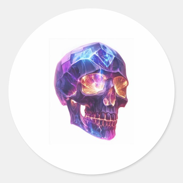 Crystal Skull Entity Classic Round Sticker (Front)