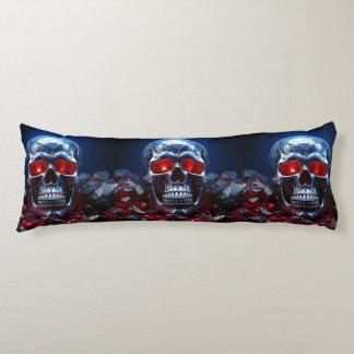 Crystal Skull with Ruby Red Eyes Body Pillow